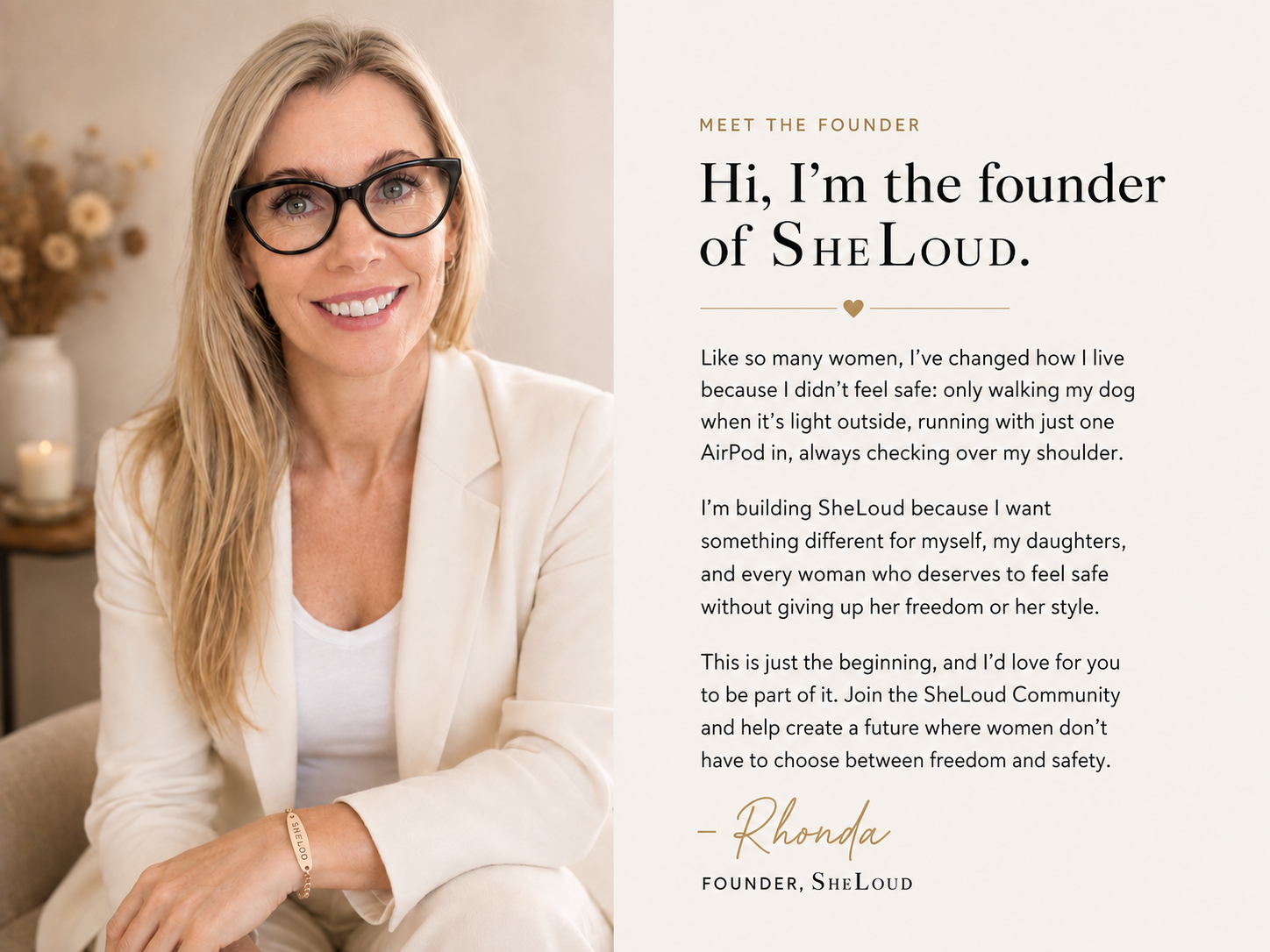 Rhonda, Founder of SheLoud